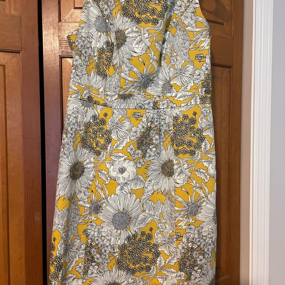 Liberty of London Cream Halter Midi Sundress for Cocktail